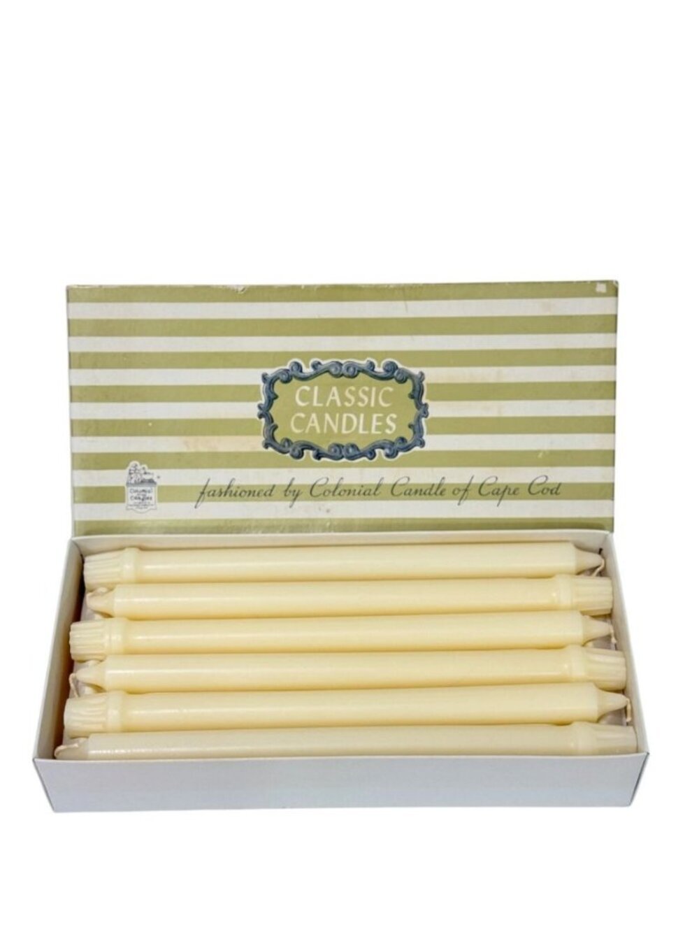 Vintage Colonial Candle Of Cape Cod 12 Classic 12” Candles Ivory New In Box USA